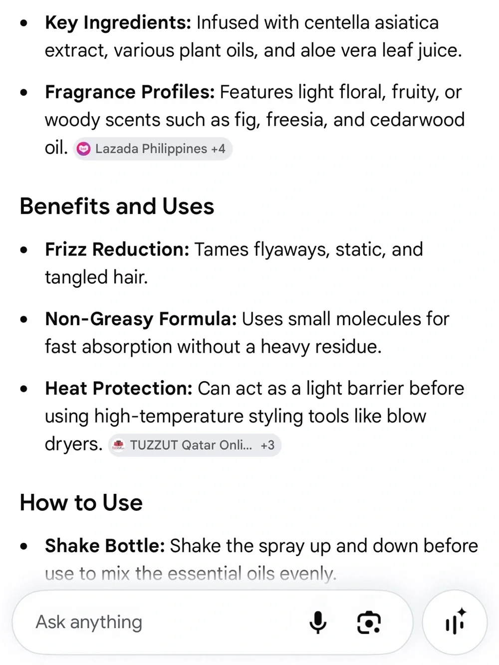 Amazon HANBOLI Hair Oil Serum 3 Spray Boxes in Gold and Brown